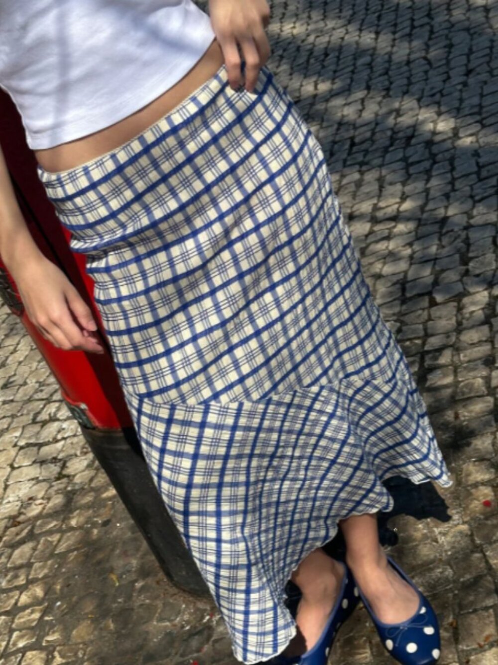 Molly Skirt Lisa Says Gah - Cornflower Gingham Blue - Picture 5 of 5